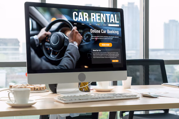 car rental website computer screen tourist rent car snugly 31965 634360